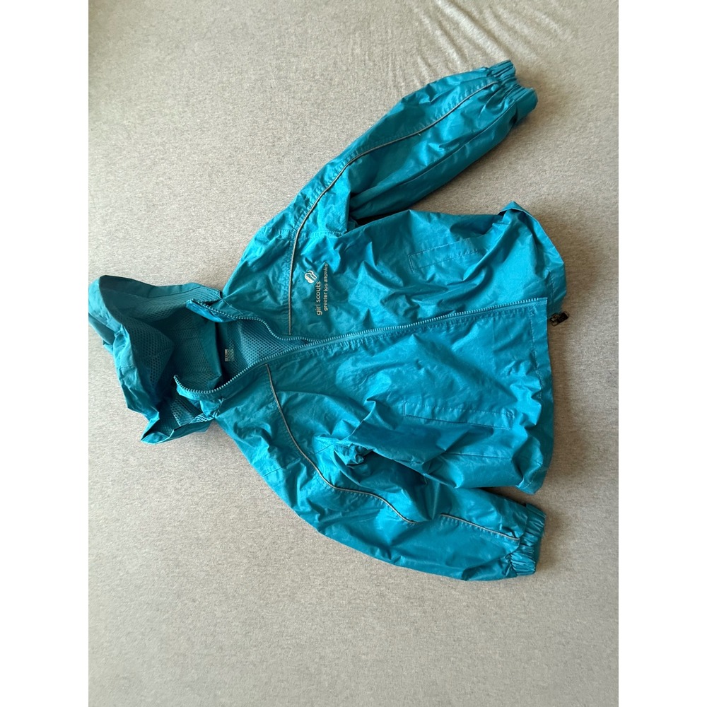Girl Scouts Greater Los Angeles Windbreaker Jacket Blue Youth XL Mesh Lined